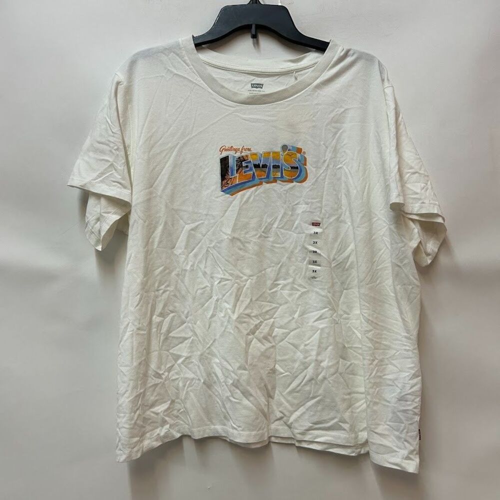 Levis Womens Plus 3X White Orange Sunset Graphic Short Sleeve TShirt Top NWT W66 - Picture 2 of 5